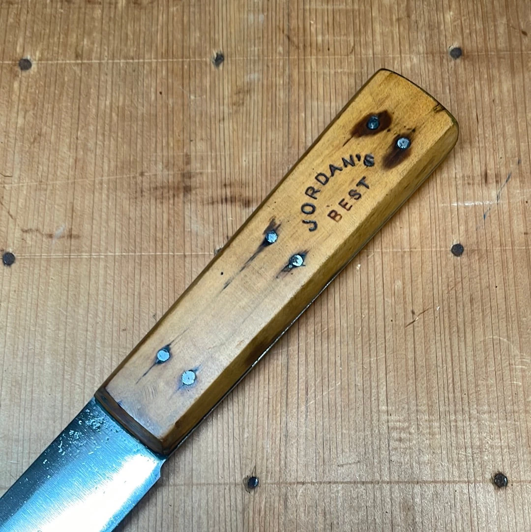 Vintage A J Jordan 10" Butcher Scimitar Double Shear Steel Boxwood Is 1871-1926 4 Vintage A J Jordan 10" Butcher Scimitar Double Shear Steel Boxwood Is 1871-1926 - Image 2