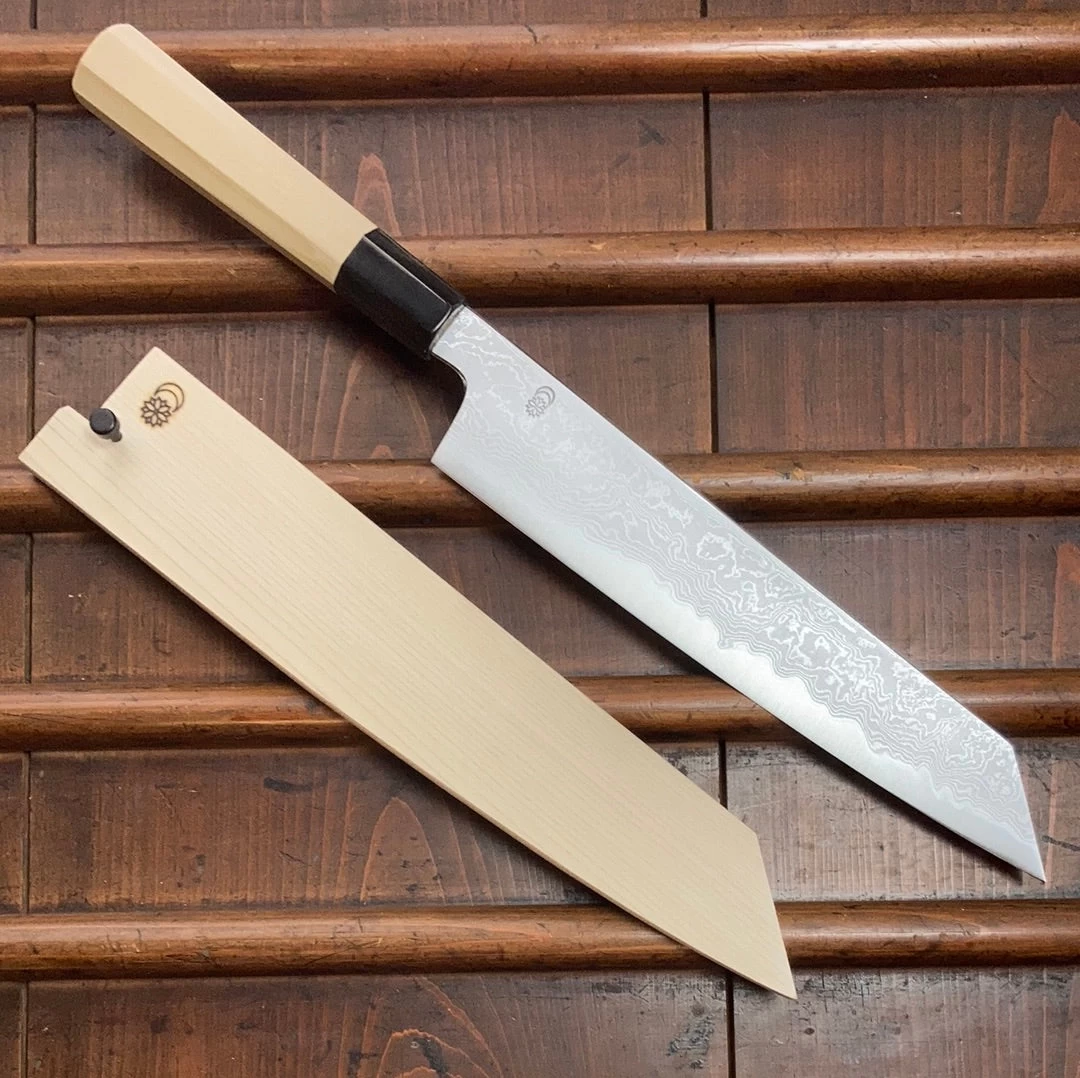 Sakai Kikumori Kikuzuki Uzu 240mm Kiritsuke Gyuto Aogami 1 With Saya 3 Sakai Kikumori Kikuzuki Uzu 240mm Kiritsuke Gyuto Aogami 1 With Saya