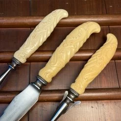 Vintage L F & C Aetna Works Carving Set Molded Celluloid & Carbon Steel -Knife shop image c7ec2d29 da8d 44dc abac ba7ae94012de