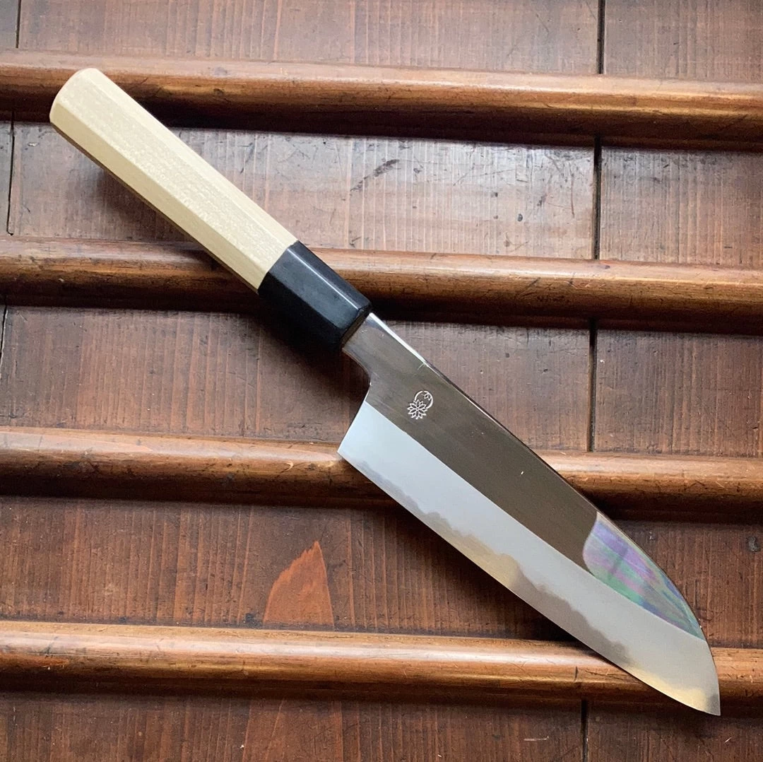 Sakai Kikumori Choyo 180mm Santoku Aogami 1 With Saya 4 Sakai Kikumori Choyo 180mm Santoku Aogami 1 With Saya - Image 2