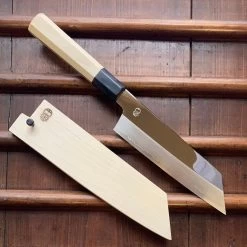 Sakai Kikumori Choyo 180mm Kiritsuke Santoku Ginsanko With Saya