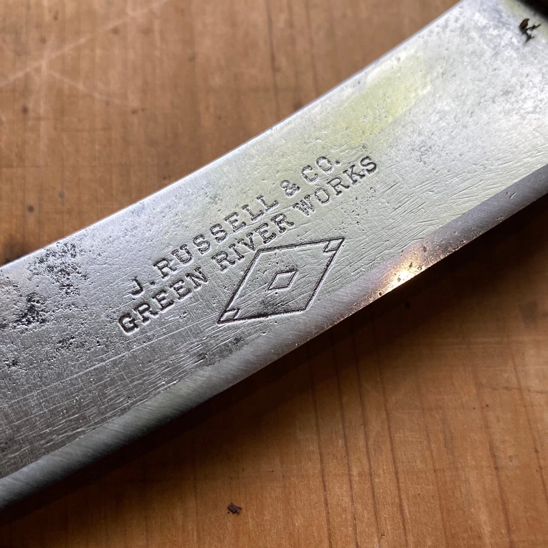 Vintage J Russell Green River Works 6” Skinning Knife Carbon 1884-1920’s 11 Vintage J Russell Green River Works 6” Skinning Knife Carbon 1884-1920’s - Image 9