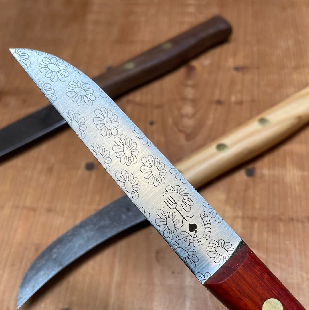 Friedr Herder Set Of 3 Paring Carbon Birdsbeak Sheepsfoot Spear Padouk Olive Walnut 8 Friedr Herder Set Of 3 Paring Carbon Birdsbeak Sheepsfoot Spear Padouk Olive Walnut - Image 6