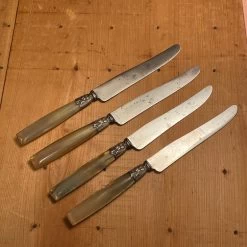 Vintage Au Kabile Table Knives Art Nouveau Carbon Steel & Horn France Set Of 4 -Knife shop image ce2926e2 f553 427e bce2 e6f464ccbccc