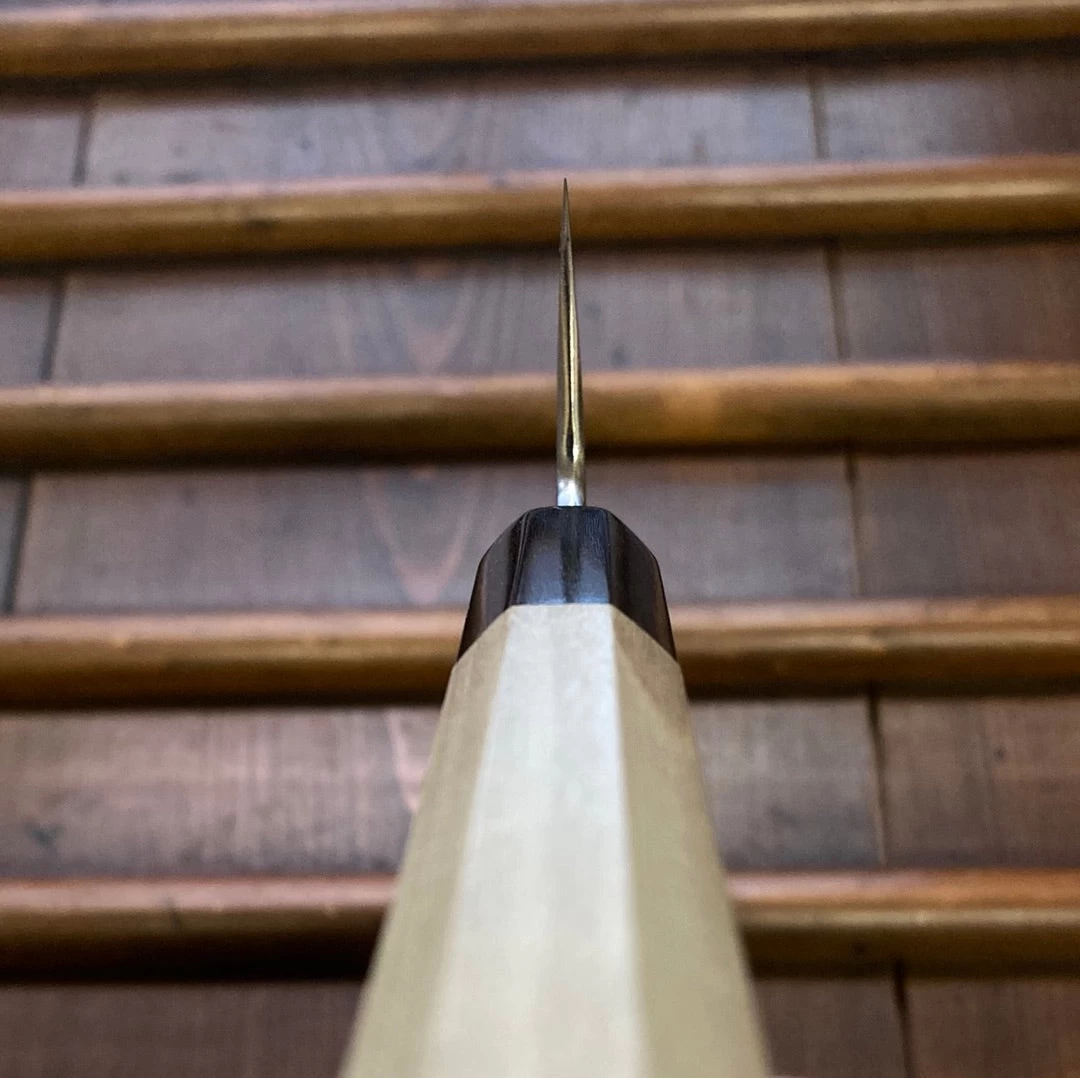 Sakai Kikumori X Bernal Cutlery Sori 270mm Kiritsuke Sujihiki Aogami 1 Suminagashi 11 Sakai Kikumori X Bernal Cutlery Sori 270mm Kiritsuke Sujihiki Aogami 1 Suminagashi - Image 9