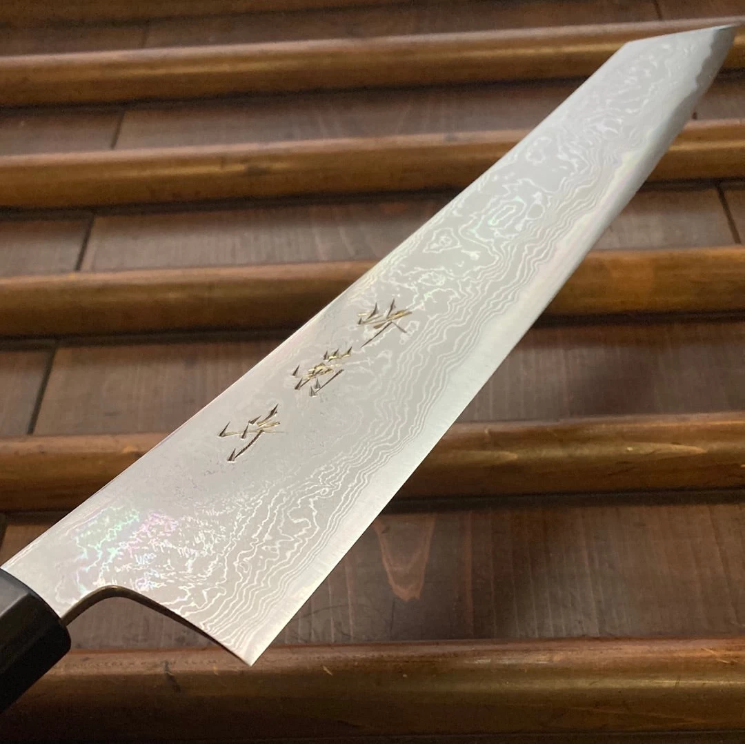 Sakai Kikumori X Bernal Cutlery Sori 270mm Kiritsuke Sujihiki Aogami 1 Suminagashi 7 Sakai Kikumori X Bernal Cutlery Sori 270mm Kiritsuke Sujihiki Aogami 1 Suminagashi - Image 5