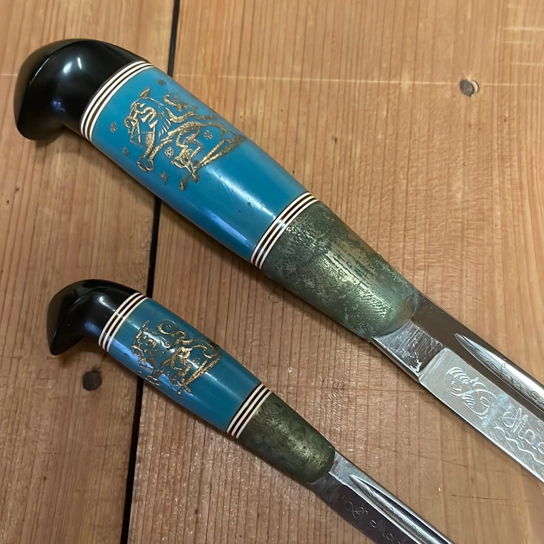 Luomanen & Kumpp Double Puukko Carbon Steel Galalite Minty 1922-45 5 Luomanen & Kumpp Double Puukko Carbon Steel Galalite Minty 1922-45 - Image 3