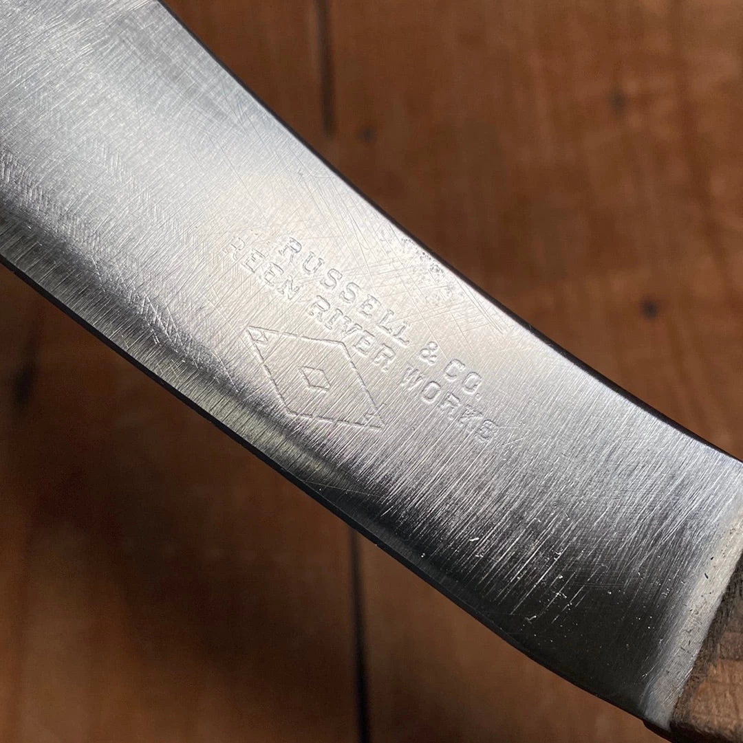 Vintage J Russell Green River Works 6” Skinning Knife Carbon 1920’s 6 Vintage J Russell Green River Works 6” Skinning Knife Carbon 1920’s - Image 4