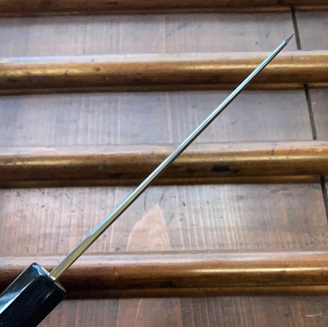 Sakai Kikumori Kikuzuki Uzu 135mm Kiritsuke Petty Aogami 1 With Saya 12 Sakai Kikumori Kikuzuki Uzu 135mm Kiritsuke Petty Aogami 1 With Saya - Image 10