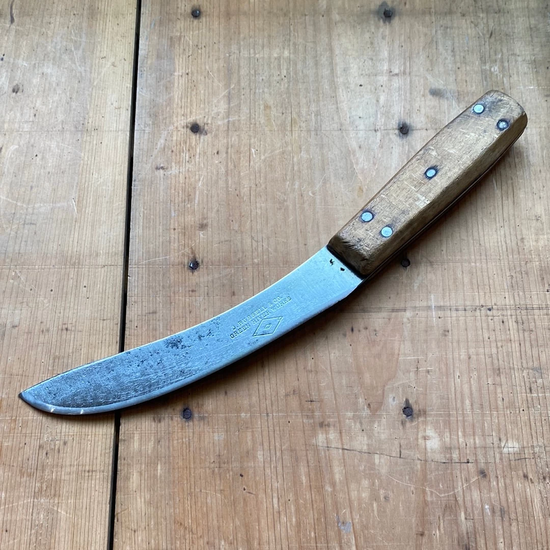 Vintage J Russell Green River Works 6” Skinning Knife Carbon 1884-1920’s 3 Vintage J Russell Green River Works 6” Skinning Knife Carbon 1884-1920’s