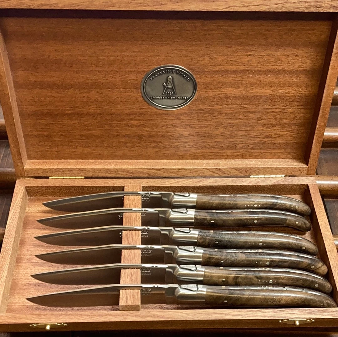 Fontenille Pataud Laguiole Steak Knife Set Of 6 Walnut 3 Fontenille Pataud Laguiole Steak Knife Set Of 6 Walnut