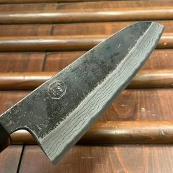 Kumokage 180mm Santoku Aogami 2 Kurouchi Carbon Damascus Oct Teak Horn -Knife shop image ef45c12d 68b5 477c 9f2f fc5b68191c2f