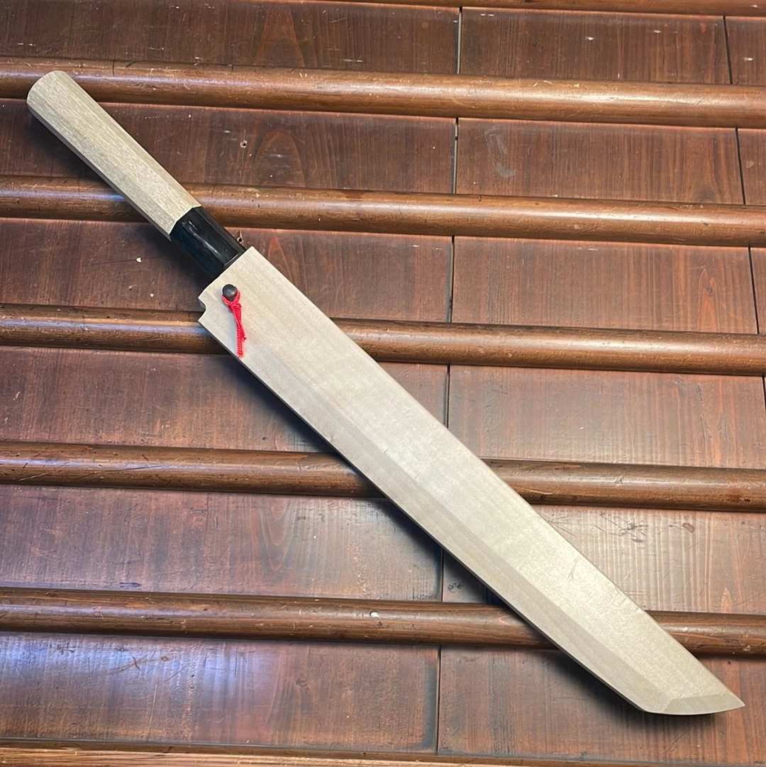 Hitohira Kikuchiyo Manzo 270mm Sakimaru Yanagi Aogami 2 Ho Wood W Saya 4 Hitohira Kikuchiyo Manzo 270mm Sakimaru Yanagi Aogami 2 Ho Wood W Saya - Image 2