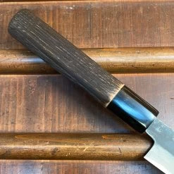 Sakai Kikumori Nakagawa 150mm Petty Aogami 1 Kurouchi Burnt Chestnut W/ Saya -Knife shop image f4ccffa0 8bb8 4437 8c68 71439dcfd4be