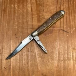 Vintage NY Knife Co 2 7/8” Dog Leg Jack Knife Pyralin 1856-1931