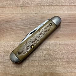 Vintage Unmarked 3 3/4” Jack Knife Carbon Steel Bone Hafts