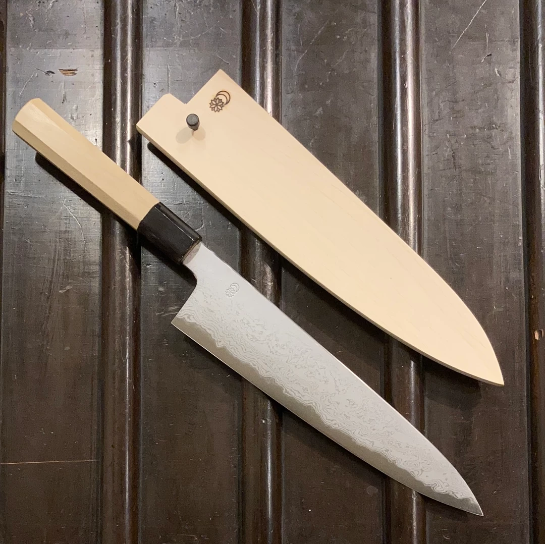 Sakai Kikumori Kikuzuki Uzu 240mm Gyuto Aogami 1 With Saya 3 Sakai Kikumori Kikuzuki Uzu 240mm Gyuto Aogami 1 With Saya