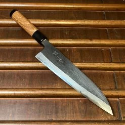 Tsukasa Hinoura 210mm Gyuto Shirogami Warikomi Unryu Suminagashi Double Horn Enju