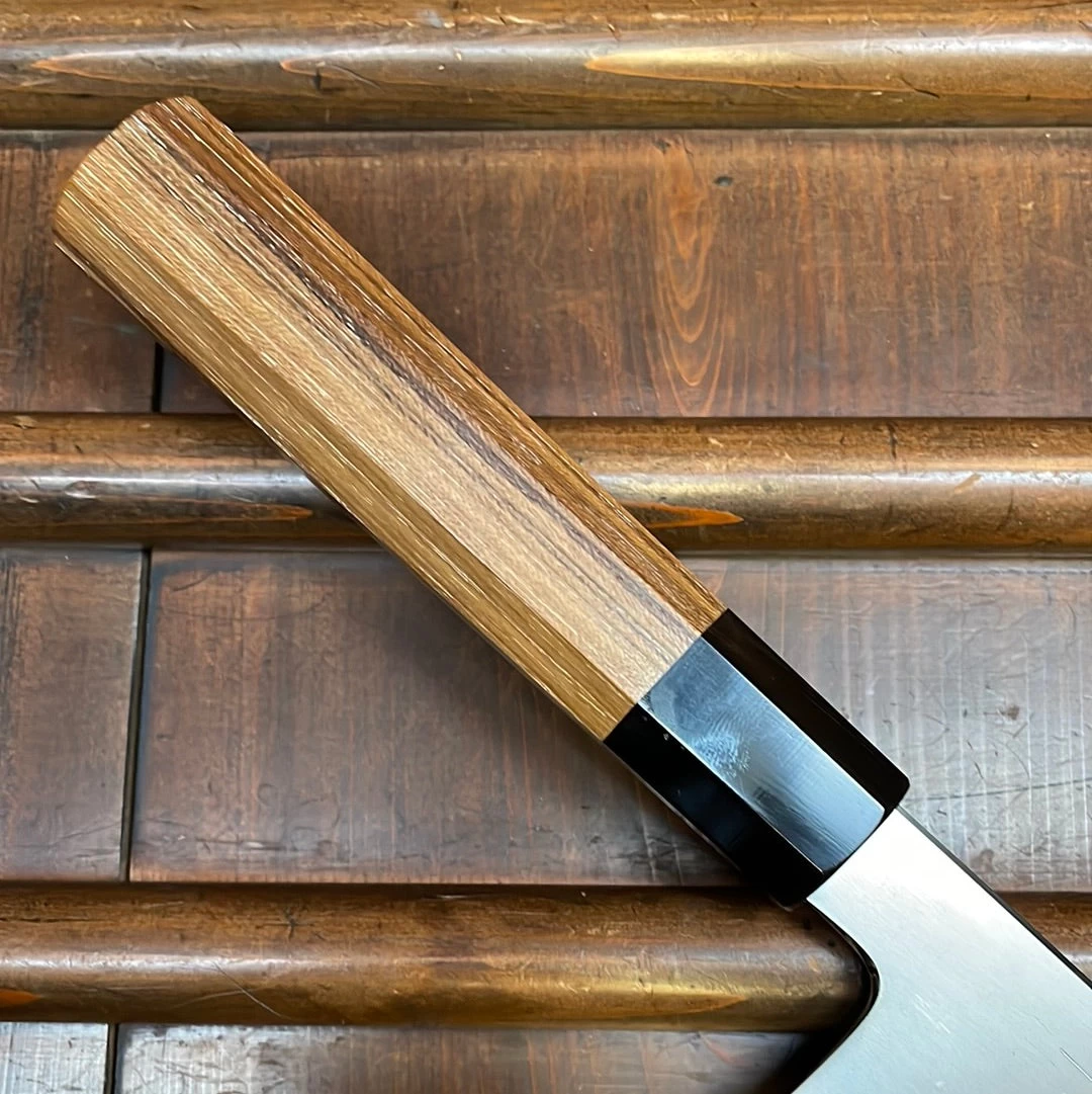 Myojin Naohito 240mm Kiritsuke Gyuto SG2 Stainless Kasumi Teak 4 Myojin Naohito 240mm Kiritsuke Gyuto SG2 Stainless Kasumi Teak - Image 2