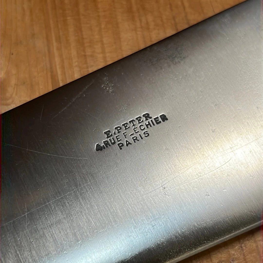 Vintage E. Peter Paris Nogent Style 10" Chef Carbon Steel Late 19th Early 20th C VGC 6 Vintage E. Peter Paris Nogent Style 10" Chef Carbon Steel Late 19th Early 20th C VGC - Image 4