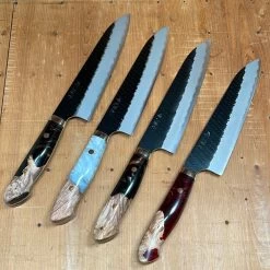 Nigara Hamono 210mm Gyuto SG2 Kurouchi Tsuchime Stabilized Maple Burl W/ Acrylic Western Handle -Knife shop image ff38d408 e671 4a3a 813b 76aed443727f