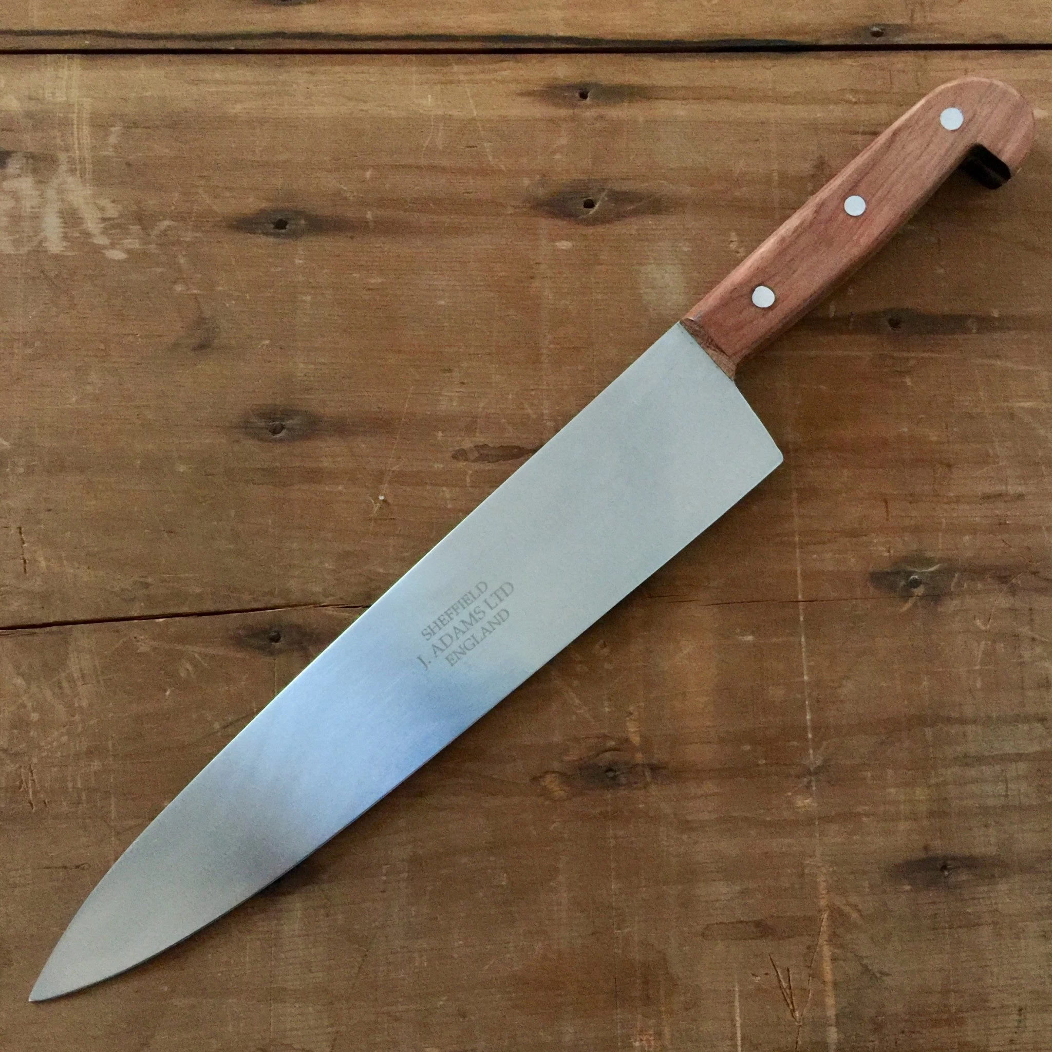 J Adams 10" Chef Knife Carbon Steel Pinned Rosewood 3 J Adams 10" Chef Knife Carbon Steel Pinned Rosewood