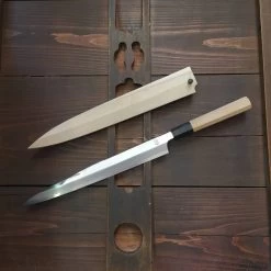 Sakai Kikumori Choyo 270mm Yanagi Shirogami 2 With Saya - LEFTY