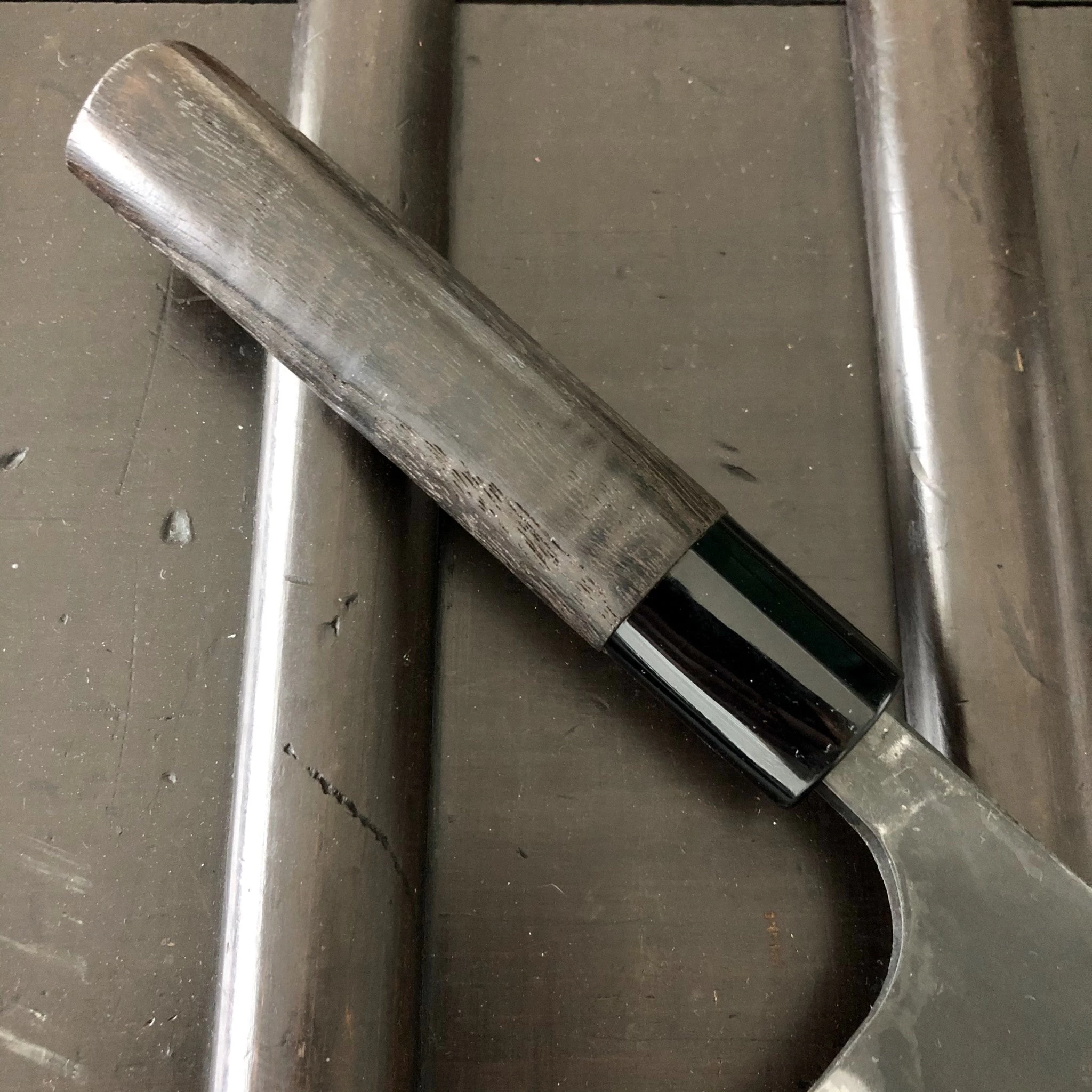 Kaji-bei 165mm Nakiri Iron Clad Aogami 2 Suminagashi Kurouchi 5 Kaji-bei 165mm Nakiri Iron Clad Aogami 2 Suminagashi Kurouchi - Image 3