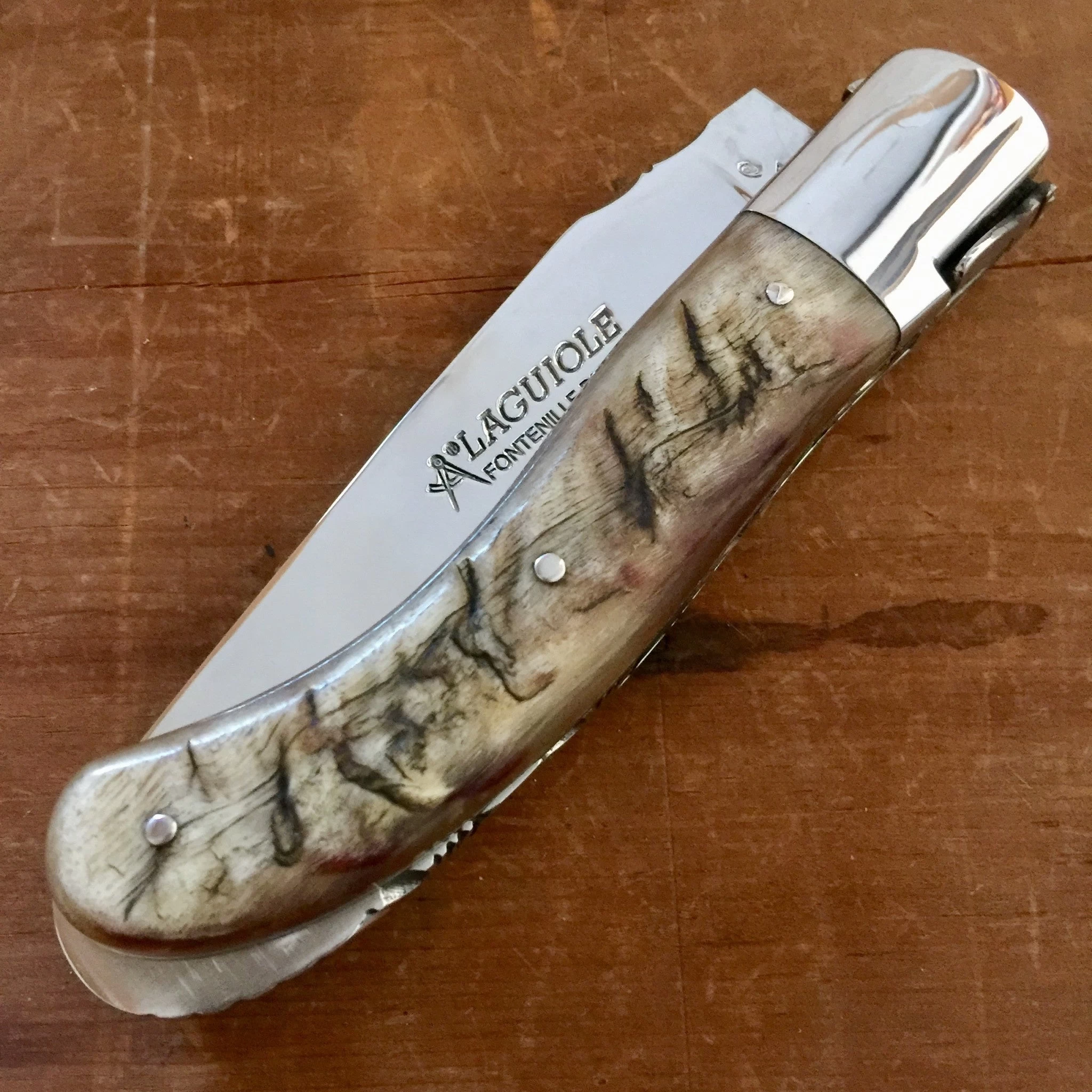 Fontenille Pataud Laguiole Sport 13cm Pocket Knife Ram Horn Lockback 6 Fontenille Pataud Laguiole Sport 13cm Pocket Knife Ram Horn Lockback - Image 4