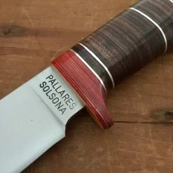 Pallares Drop Point 12cm Fixed Blade N. 3 Carbon Stacked Leather Handle With Sheath -Knife shop unadjustednonraw thumb a9