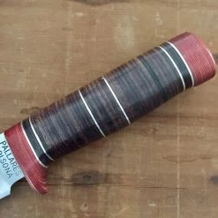 Pallares Drop Point 12cm Fixed Blade N. 3 Carbon Stacked Leather Handle With Sheath -Knife shop unadjustednonraw thumb ac