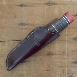 Pallares Drop Point 12cm Fixed Blade N. 3 Carbon Stacked Leather Handle With Sheath -Knife shop unadjustednonraw thumb ae